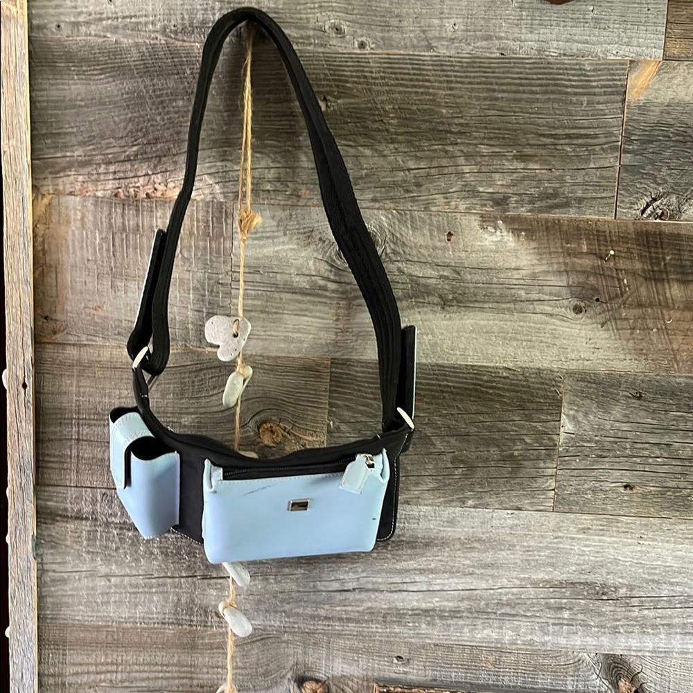 Dooney & Bourke Black and Light Blue Crossbody Bag